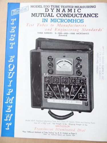 Hickok 530 Test Tube Measuring Meter Radio 1930’s-40’s Sales Flyer