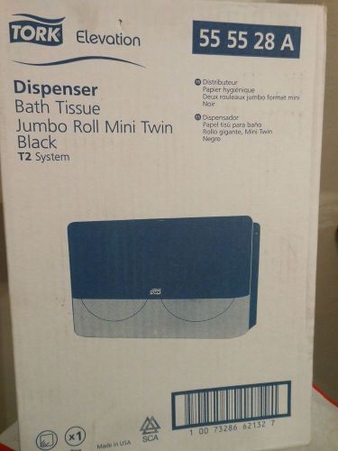 Tork elevation bath tissue dispenser jumbo roll mini twin. black. new in box. for sale