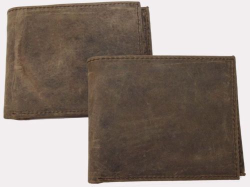 Handmade Vintage Men Genuine Cowhide Leather Wallet Bag Brown New A1-1
