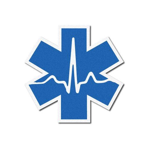 Cardiac star of life reflective ems sticker decal emt paramedic firemedic for sale