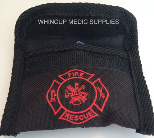 FIREFIGHTER  FIRE RESCUE LATEX 2 PAIR BLACK NYLON GLOVE POUCH
