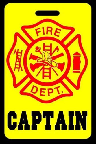Hi-Viz Yellow CAPTAIN Firefighter Luggage/Gear Bag Tag - FREE Personalization