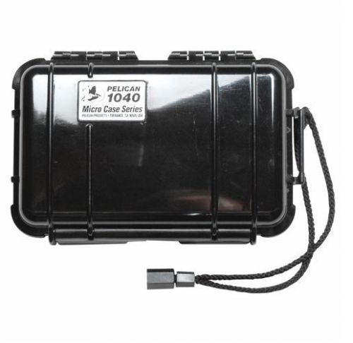 Pelican products 1040-025-110 waterproof case black 6 9/16 x 3 15/16 x 1 3/4 for sale