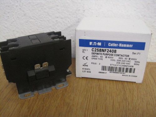 C25BNF240T Cutler Hammer Contactor 40 Amp 2 Pole 24 VAC  EATON