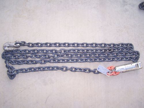 new 3/8&#034; X 15&#039; TAG 100 WINCH LINE CHAIN  GRAB HOOK &amp; LEWIS SWIVEL oilfield rig