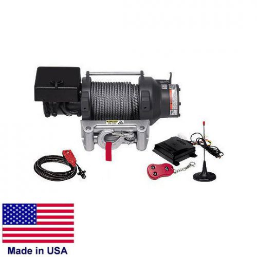Winch - commercial - 12 volt dc - 5.5 hp - 15,000 lb cap  - 90 ft of 7/16&#034; cable for sale