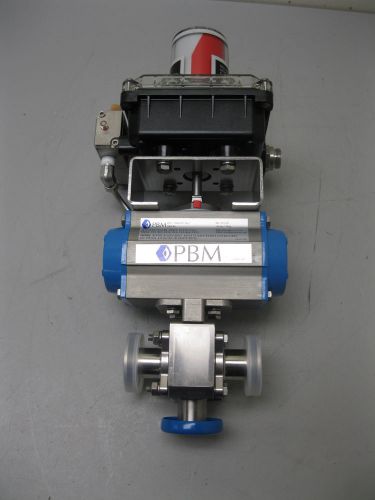 1&#034; pbm 600# cwp sanitary ss actuated 3-way ball valve new a8 (1689) for sale