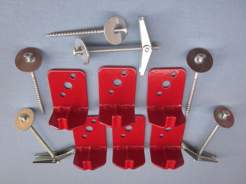 LOT OF 6-UNIVERSAL WALL MOUNT 5 &amp; 10 lb. SIZE FIRE EXTINGUISHER BRACKET NEW