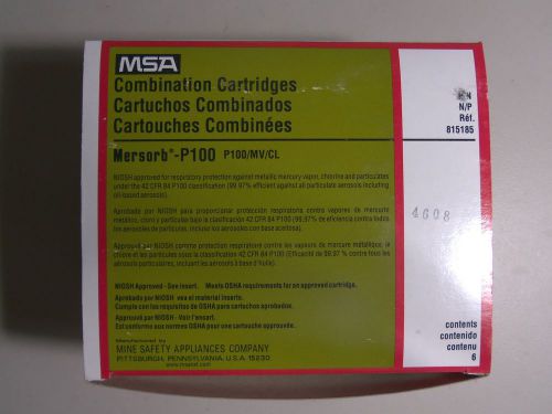 Mine Safety MSA Combination Cartridge, Mersorb P100, 815185, Olive/Magenta, 6 pk