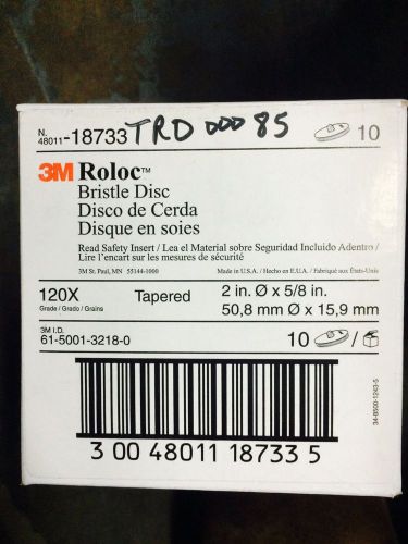 3m roloc bristle disc. 2 in. x 5/8 in. 120x grade. model 18733. qty 10 for sale