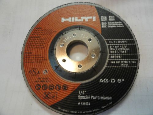 Hilti 5&#034; x 1/4&#034; x 7/8&#034; special performance grinding wheel, 436693 for sale