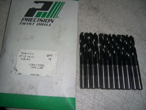 12 pcs Precision Twist Drills # 12 Hard Lube Screw Machine Stub Length 041312