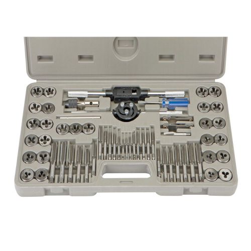 60 Piece Alloy Steel SAE &amp; Metric Tap and Die Set Case Incl! Lifetime Warranty!