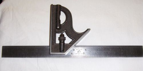 Starrett l.l.s. co. no 4 machinist combination square ruler 12&#034; vintage, usa for sale