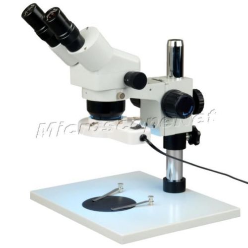 OMAX Stereo Microscope Binocular Zoom 10X-80X+Stand+8W Fluorescent Ring Light