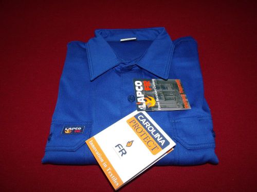 Lapco 7oz XL Long Flame Resistant STYLE IR07 welding shirt Royal Blue Only 1 New