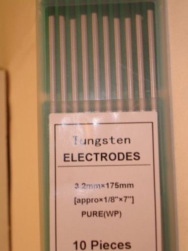 Tungsten electrode for tig welding 1/8&#034; pure (green) pkg/10 - new p32-7 for sale