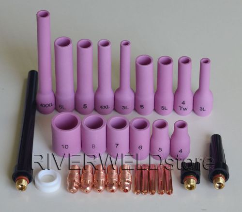 Tig back cap collet body assorted size fit tig welding torch sr wp9 20 25,29pk for sale