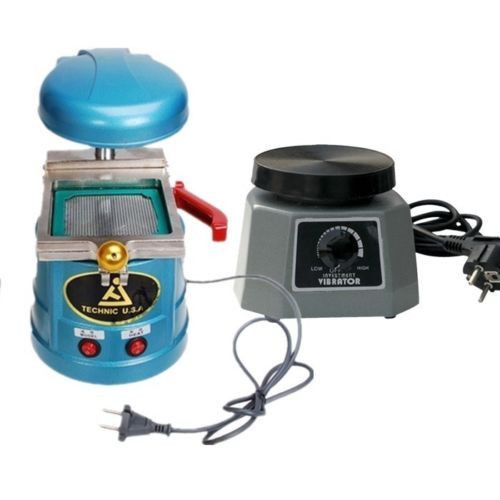 Dental Vibrator 4&#034; Round Shaker Oscillator+Dental Vacuum Forming Molding Machine