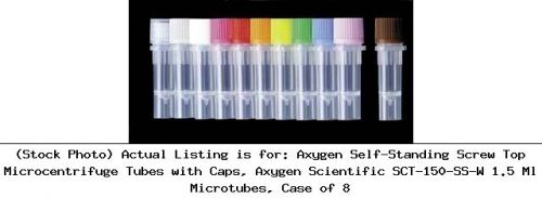 Axygen self-standing screw top microcentrifuge tubes with caps, : sct-150-ss-w for sale
