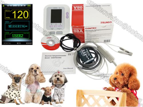 New fda digital veterinary blood pressure monitor contec08a, vet nibp+spo2 probe for sale