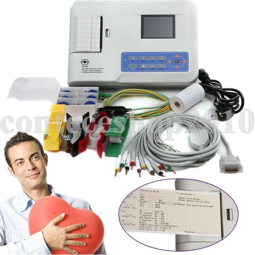 DigIital 3-channel color ECG/EKG Electrocardiograph PC software ECG300G, CONTEC