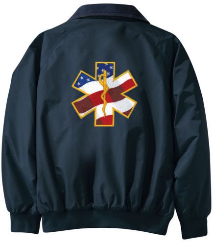 Emt ems embroidered jacket - jacket back - sizes xs thru xl for sale