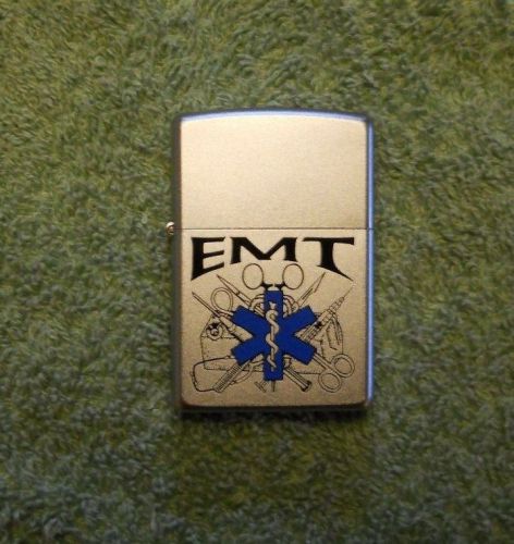 ZIPPO Lighter - EMT Badge - Rare &#034;02&#034; Model U.S.A. - MINT CONDITION