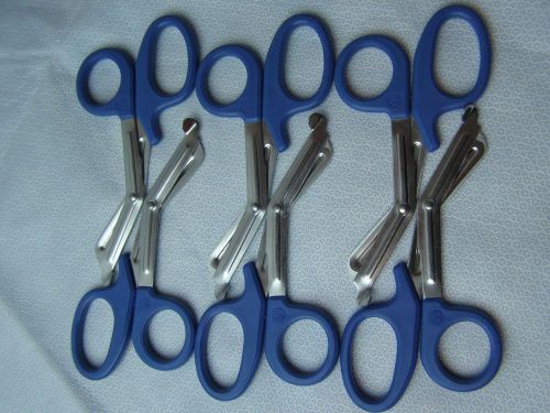 6 BLUE Utility Scissors 7.5&#034; EMT Medical Paramedic Nurse Scissors