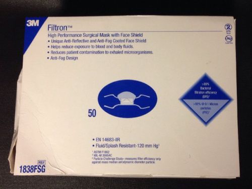 3M Filtron High Performance Surgical Mask With Face Shield REF:1838FSG
