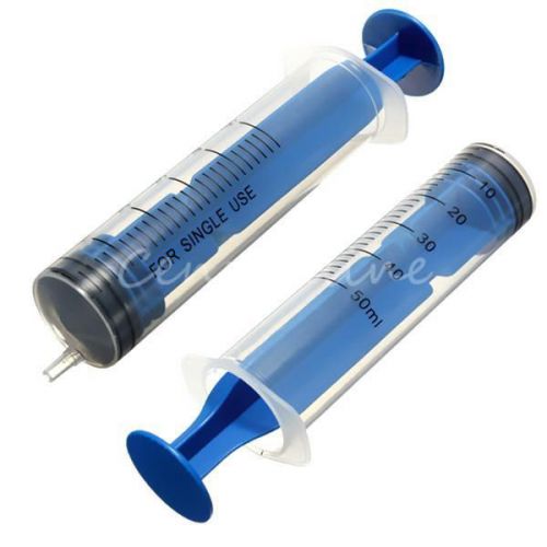 Plastic syringe needle syringe 50ml dispensing liquid oils disposable blue for sale