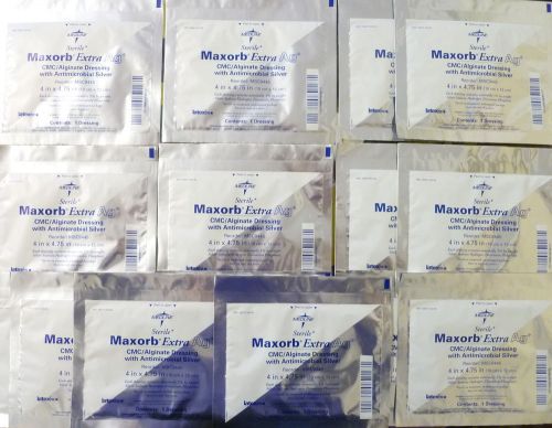 LOT OF 15 MAXORB EXTRA AG 4 x 4.75 CMC ALGINATE DRESSING w ANTIMICROBIAL SILVER