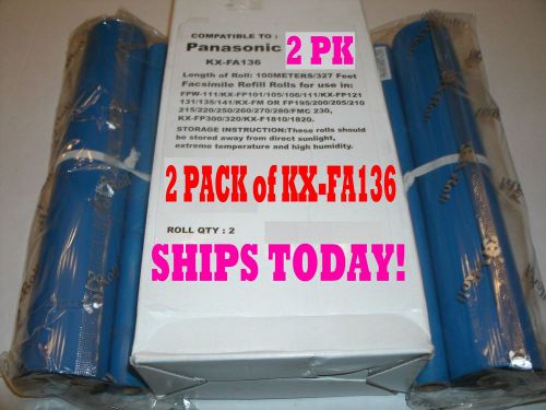 2-pack of KX-FA136 Fax Refills for Panasonic KX-FP255 KX-FP258 KX-FP260 KX-FP265