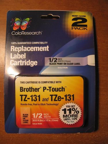 New, Color Research - 2 Pack, Compatible with Brother P-Touch TZ-131 and TZe-131