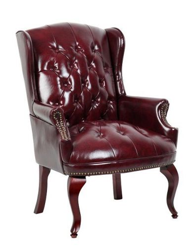 B809 BOSS BURGUNDY WINGBACK TRADITIONAL EXECUTIVE OFFICE GUEST CHAIR