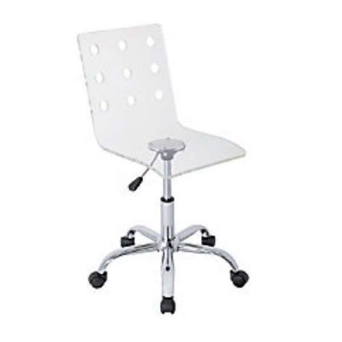 Lumisource Swiss Acrylic Office Chair, Clear/Chrome