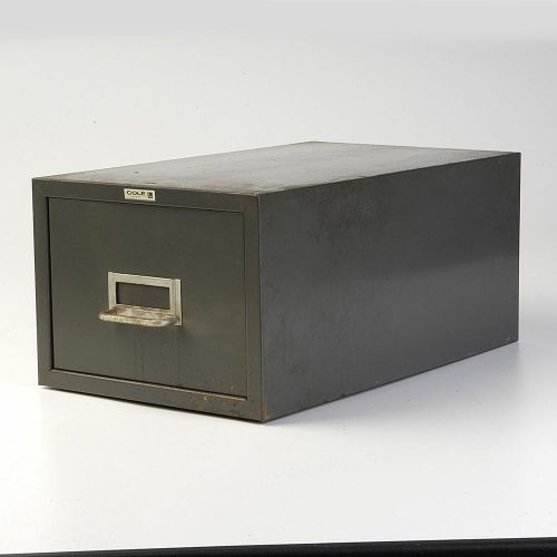 Vtg 60s metal cole index punch card case box cabinet industrial office shop for sale