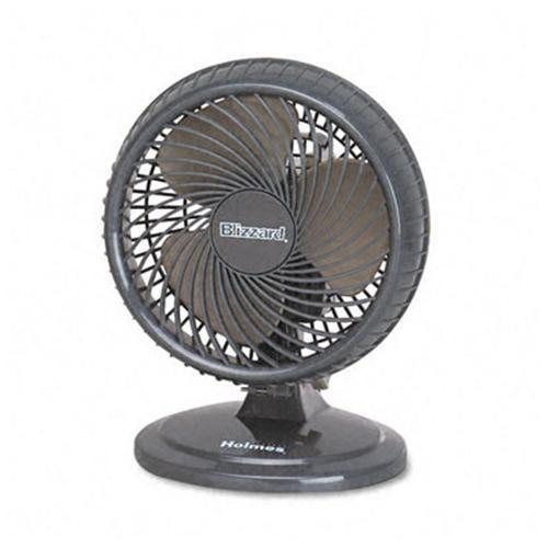 Holmes® lil&#039; blizzard 7&#034; two-speed oscillating personal table fan, plastic, blac for sale