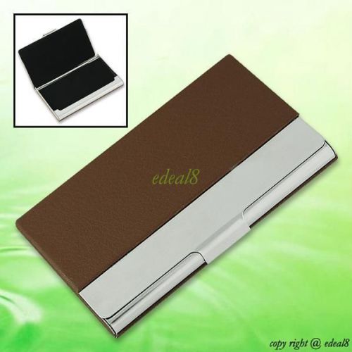 Slim PU Leather Credit ID Name Card Holder Secure Metal Frame Case For Business