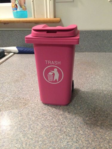 Mini Trash bin ,pen holder &amp; pencil holder pink trash logo ,Support Brest Cancer