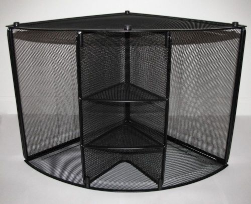 Large Wire Mesh Desk Organizer (Black) (14 x 14 inches)
