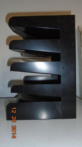 Black 5 Tier Metal Desk Tray Basket Inbox Industrial Office Vertiflex