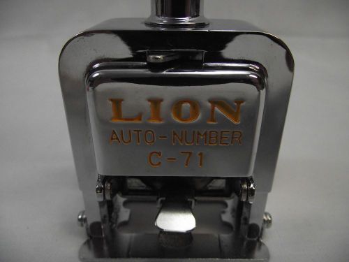 LION Model C-71 Automatic NUMBERING MACHINE w ORIGINAL BOX ADJUSTABLE STAMP