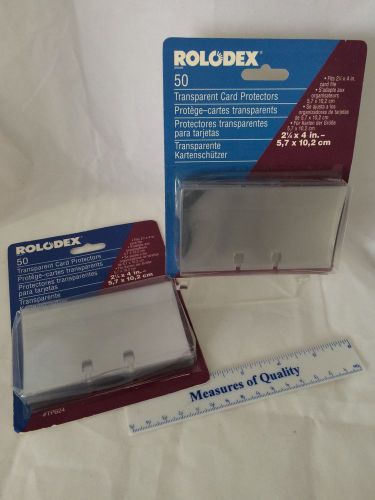 Rolodex Card Protectors transparent 100 size 2 1/4&#034; x 4&#034; unopened TPB24 USA  w2