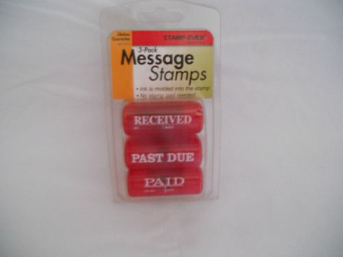 Stamp Ever - 3 Pack Message Stamps - Received, Past Due, Paid