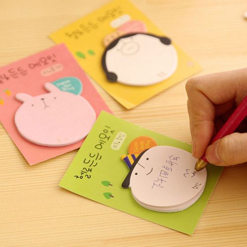 2Pcs Cartoon Picture Sticky Notes Stickers Affixed Office Learning Notepad New