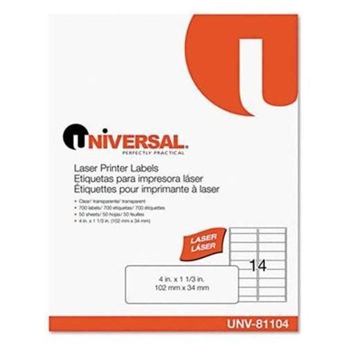 UNIVERSAL OFFICE PRODUCTS 81104 Laser Printer Permanent Labels, 1-1/3 X 4,