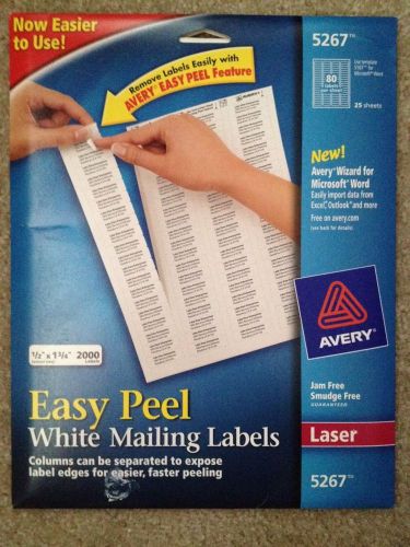Avery easy peel white mailing labels 5267. laser. 80 labels/sheet. 25 sheets.nip for sale