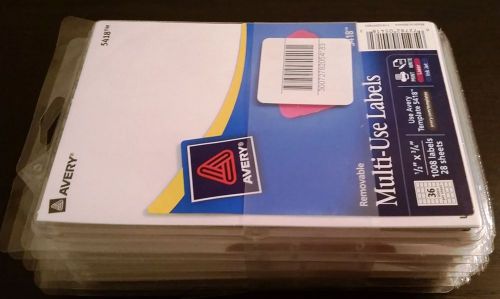 4 New Packs of Avery 05418 Multi-Use Labels .5 x .75 - 1008 WHITE 1/2&#034; x 3/4&#034;