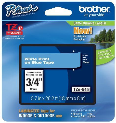 Brother tze-545 label tape - 0.70&#034; width x 26.20 ft length - direct (tze545) for sale